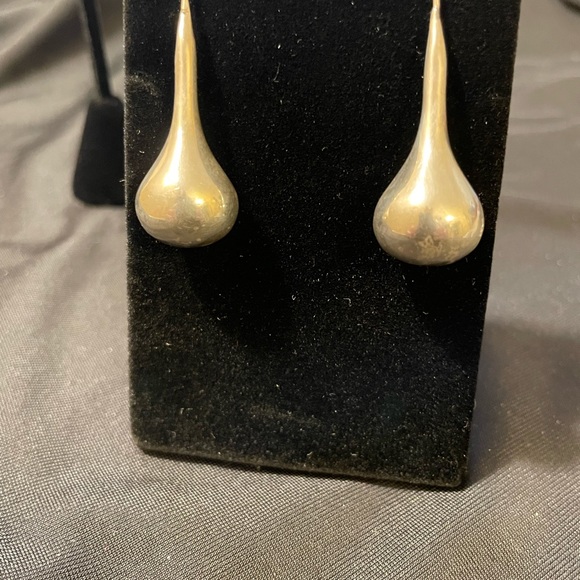 Silver hollow drop earrings 925 - Picture 2 of 4